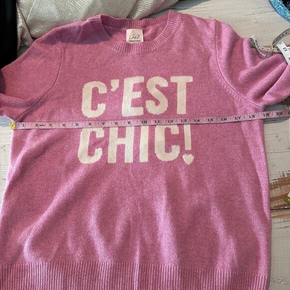 Cinq à Sept Women's C'est Chic Wool Blend Sweater Size Medium Pink Quartz Ivo - Picture 12 of 13